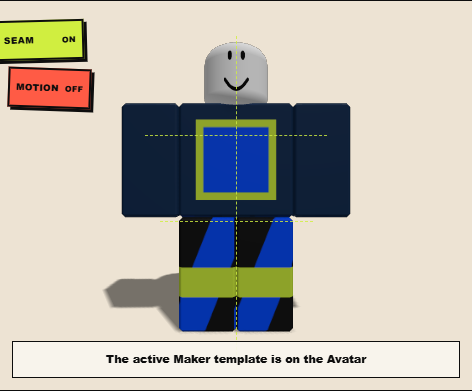 Maker preview of the navy practice Shirt with a square chest patch on R6
